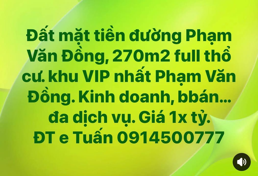 Đất mặt tiền Phạm Văn Đồng, TP Quảng Ngãi 270m² - Sổ đỏ chính chủ!