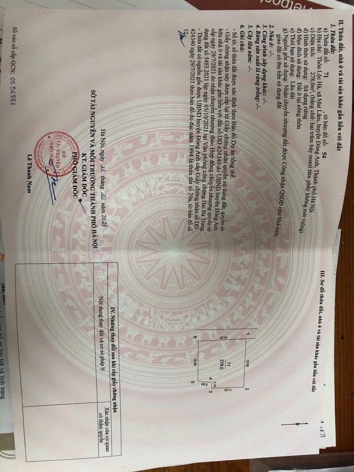 Đất nền Đông Anh 278m² - Sổ đỏ CC, sát Vin Cổ Loa, tiềm năng lớn