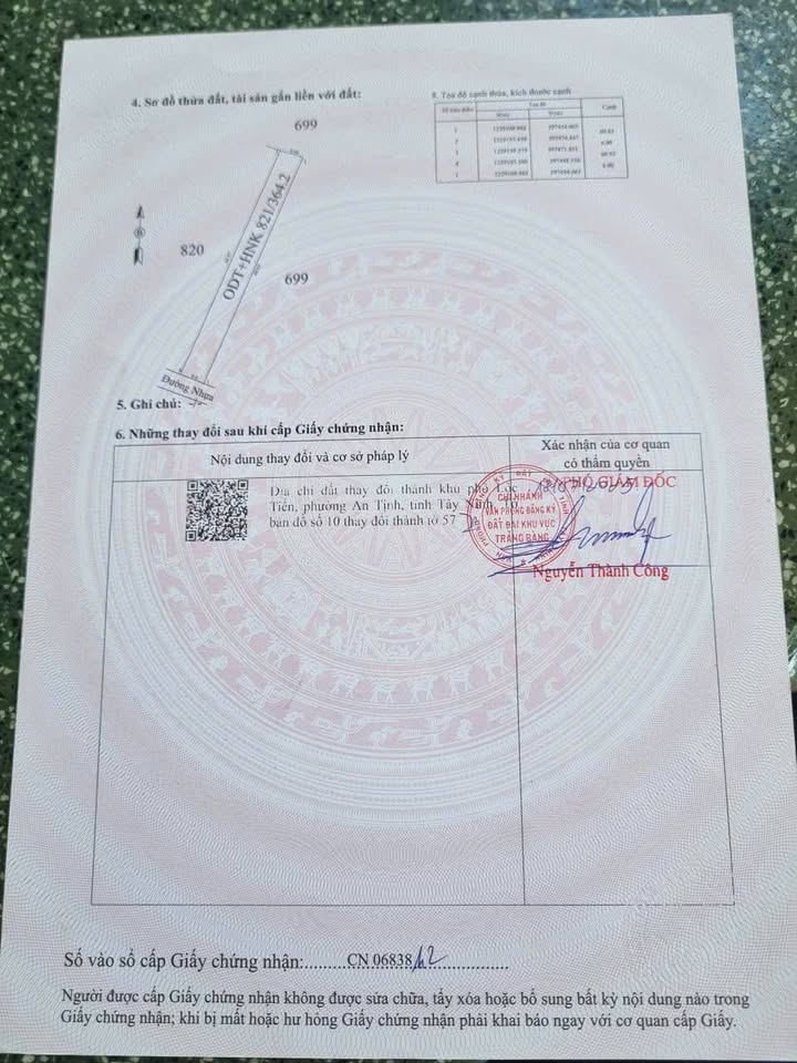 Đất Trảng Bàng 372m² Sổ Hồng Thổ Cư - Giá 520 Triệu Chính Chủ