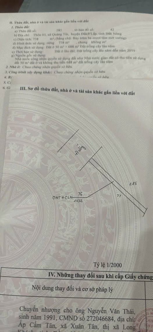 Bán đất QL14 Tuy Đức Đắk Nông 1160m² 1.72 tỷ - Tiềm năng tăng giá!