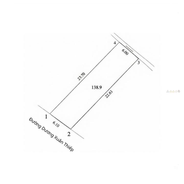 Bán đất mặt đường Dương Xuân Thiếp, TP Vinh 139m² - Giá 5 tỷ, Mặt tiền rộng 6.1m