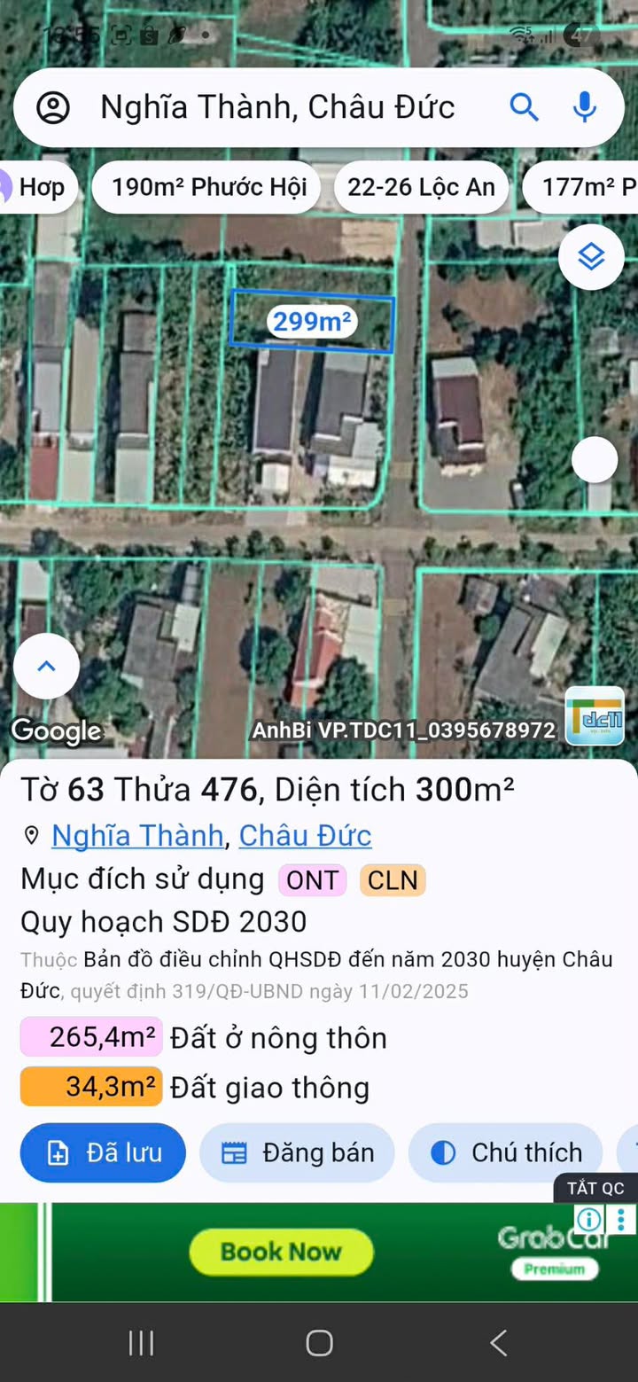 Đất nền Châu Đức 300m² Đường 16 - Sổ đỏ chính chủ, 2.3 tỷ