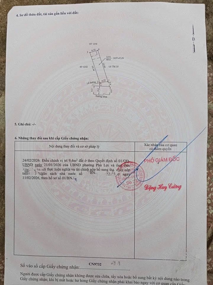 Đất nền Phú Lợi Thủ Dầu Một 69.4m² giá 2.7 tỷ - Sổ đỏ chính chủ