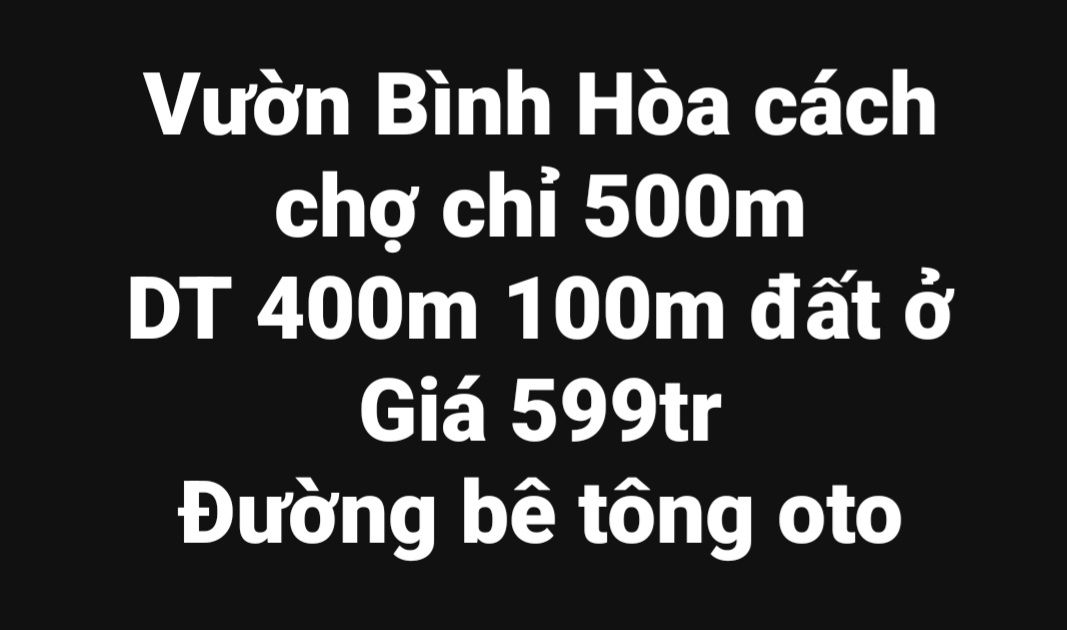 Đất vườn Bình Hòa Bình Sơn 400m² chỉ 599 triệu - Giá đầu tư tốt!