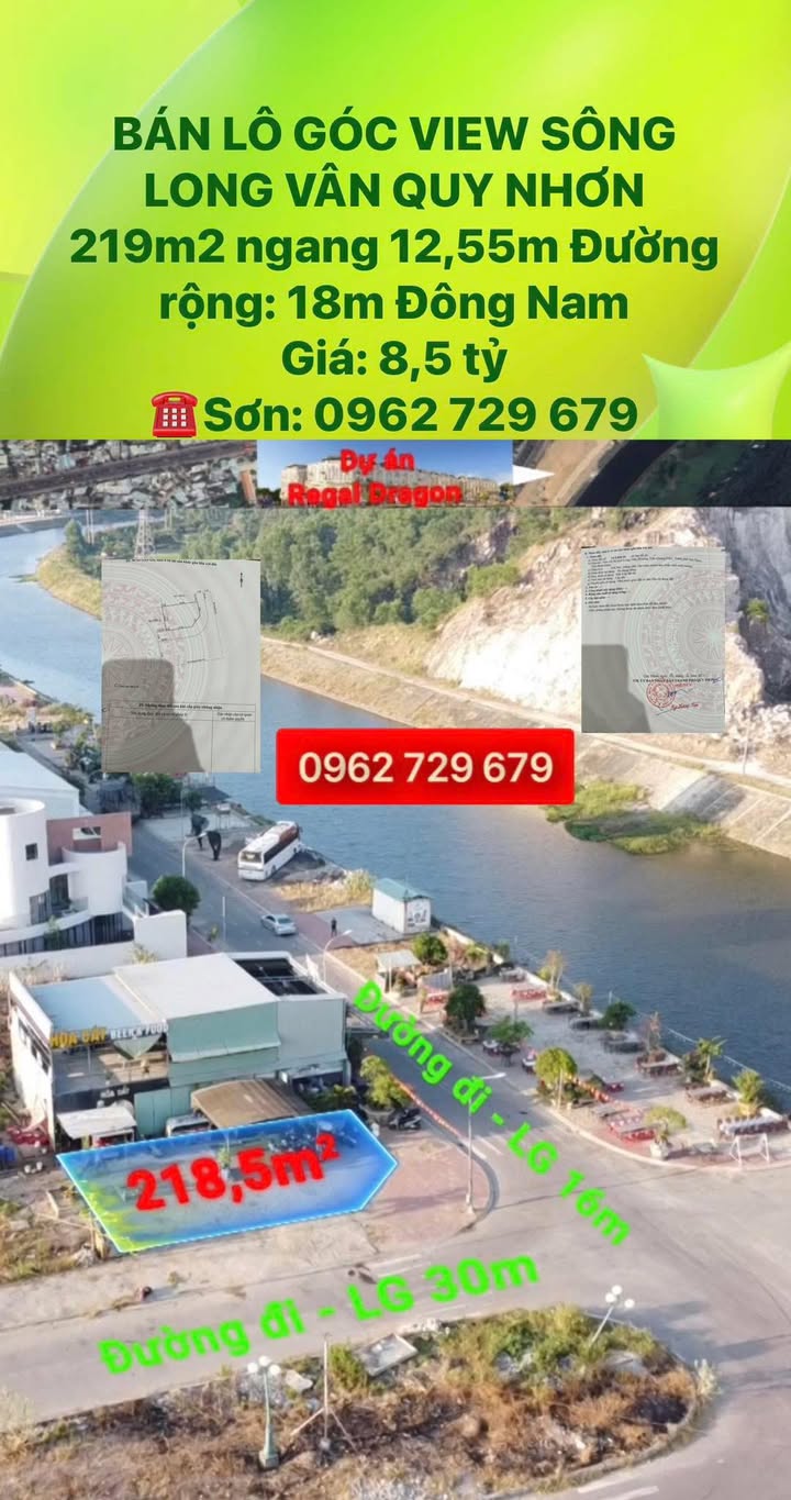 Đất nền Ghềnh Ráng Quy Nhơn 219m² - Sổ đỏ chính chủ, View sông Long Vân!
