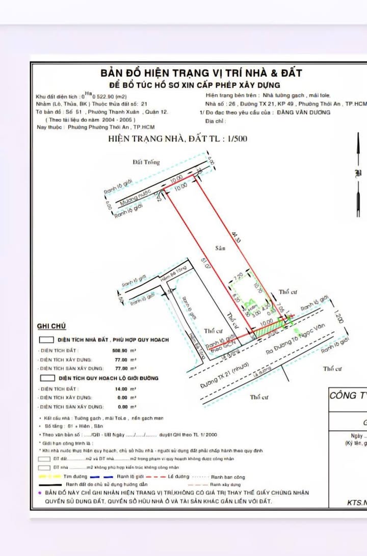 Mặt Tiền Kinh Doanh Thạnh Xuân 21, Quận 12 - 522m² Sổ Đỏ Giá Tốt