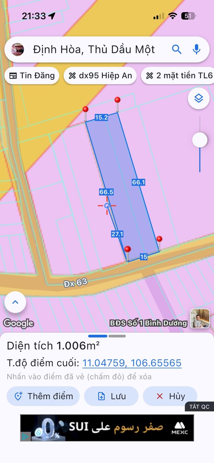 Bán Đất Vàng Dx63 Thủ Dầu Một 990m² Thổ Cư Sẵn Sàng Xây Dựng