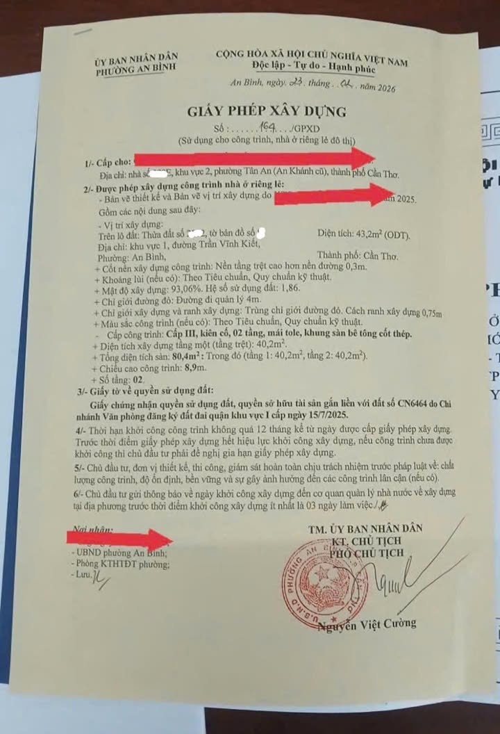 Đất nền An Bình Cần Thơ 43m² - Đất thổ cư 100%, Pháp lý chuẩn!