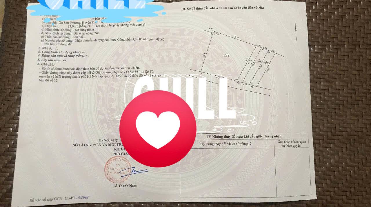 Đất nền Đan Phượng 83m² giá 1 tỷ - Sổ đỏ chính chủ, ô tô tránh!