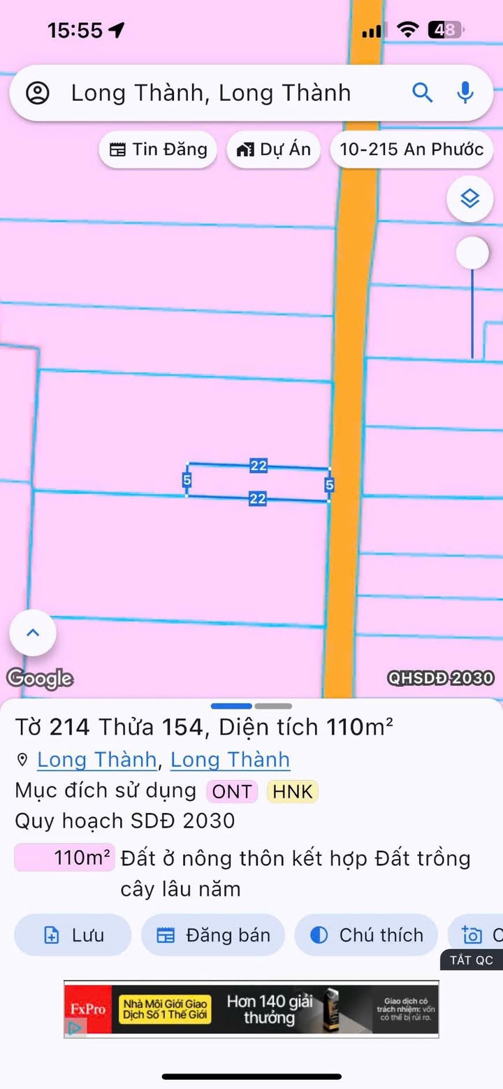 Đất Nền Long Thành 110m² Sổ Riêng Thổ Cư - Gần KCN Lộc An