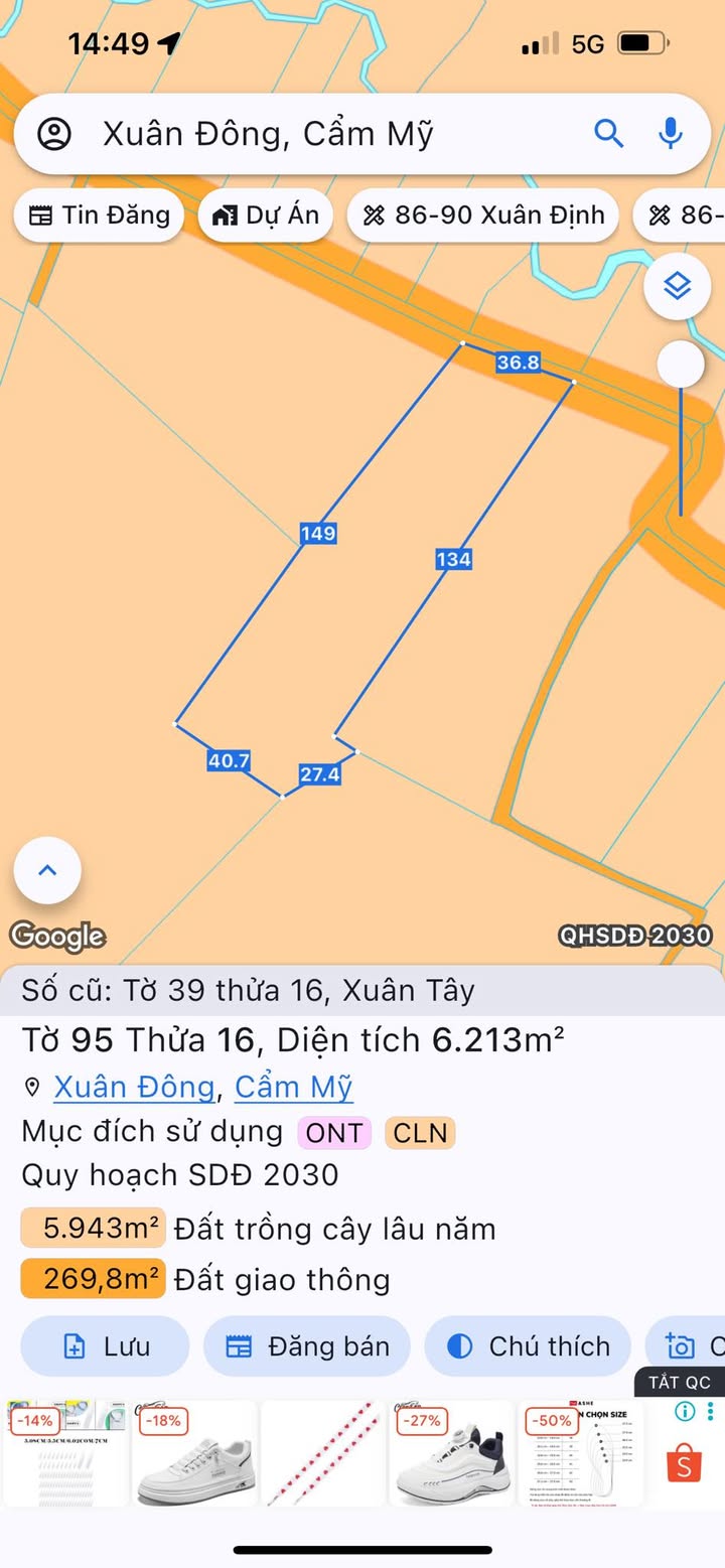 Đất Vàng Đồng Nai: 2160m² Xã Xuân Tây, Cẩm Mỹ - Giá Đầu Tư 3.3 Tỷ