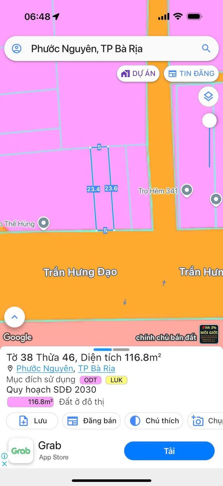 Đất Vàng Trần Hưng Đạo, Bà Rịa - Ngay Công Viên, 118m², 6.2 Tỷ