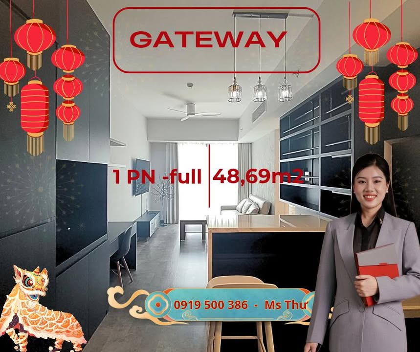 Căn hộ Gateway Thảo Điền 1PN 48.69m² - Full Nội Thất, Sẵn Sàng Đón Bạn!