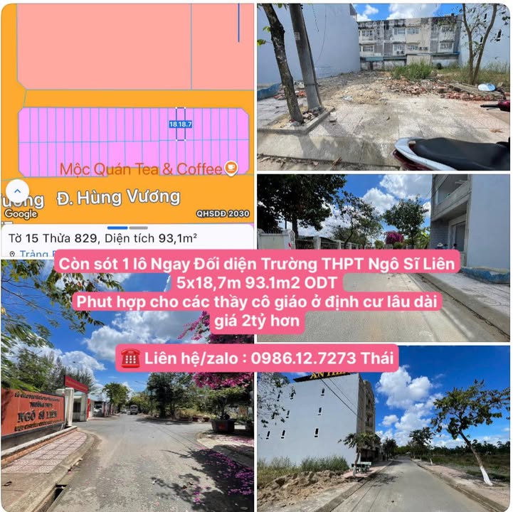 Đất nền Biên Hòa 93m² - Sổ đỏ chính chủ, đối diện THPT Ngô Sĩ Liên