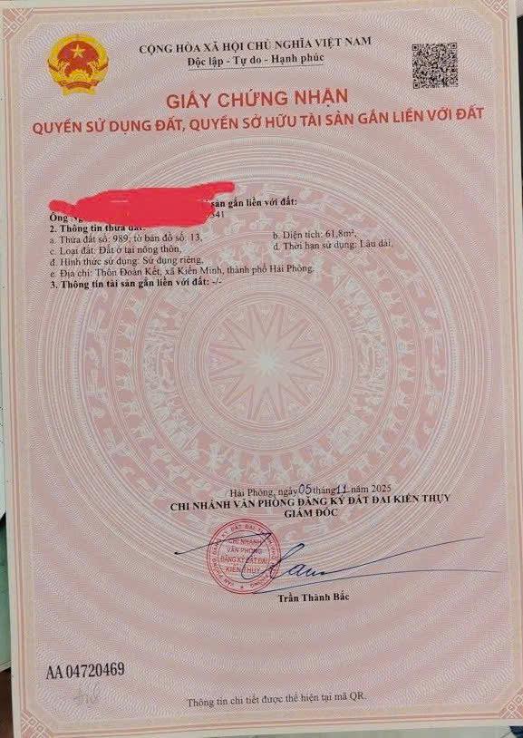 Đất nền Kiến Thụy, Hải Phòng 61.8m² - Lô Góc, Sát Ga Tàu - Đầu tư Sinh Lời