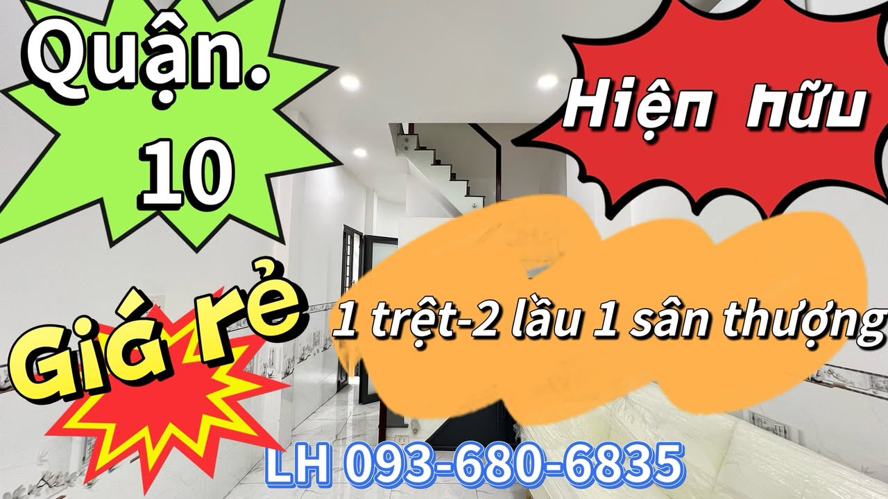 Nhà riêng Quận 10 gần Nhi Đồng 1, 29m² - Sổ hồng sẵn, giá tốt!