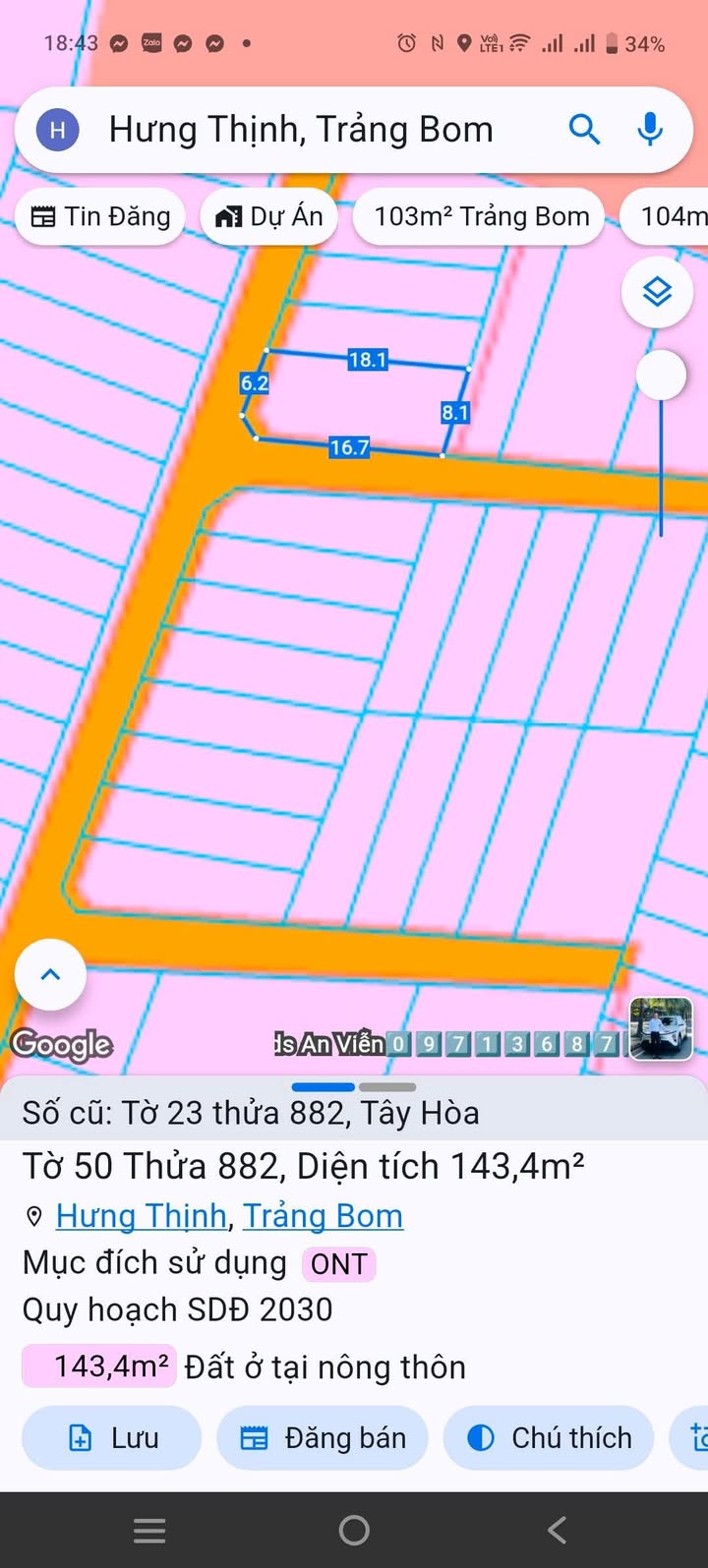 Đất Nền Trảng Bom 145m² Sổ Riêng Thổ Cư - Giá 1.3 Tỷ