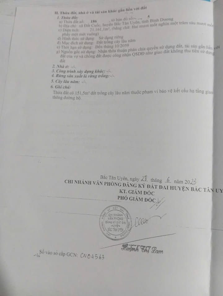 Đất SKC Đất Cuốc Bắc Tân Uyên 2,1ha giá thỏa thuận - Tiềm năng tăng giá