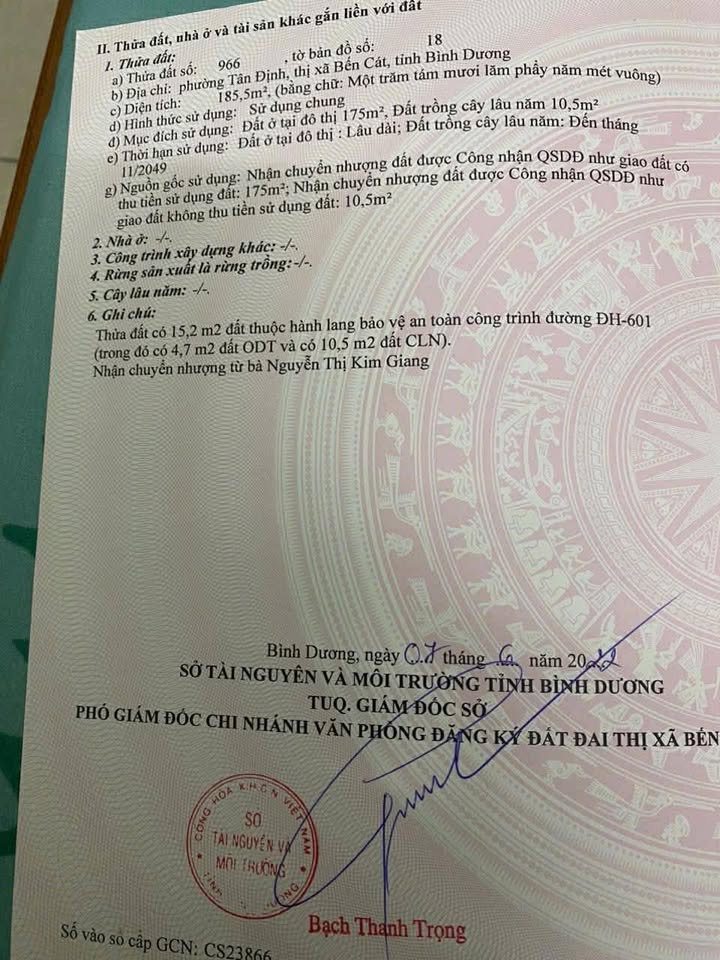 Đất nền Thủ Dầu Một 175m² đường DH601 - Đường to ô tô!