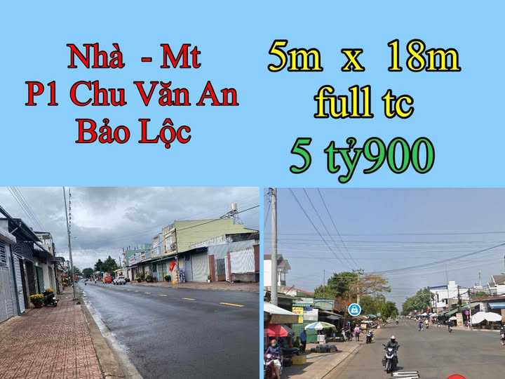 Nhà Mặt Tiền Chu Văn An, Bảo Lộc - 90m² Thổ Cư, Sổ Đỏ Riêng