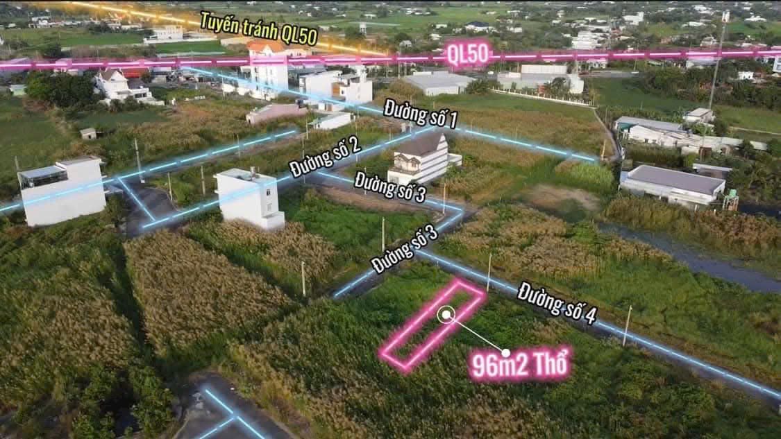 Đất nền KDC Ecotow 1 Đức Hòa 96m² - Sổ đỏ sẵn sàng, xây tự do