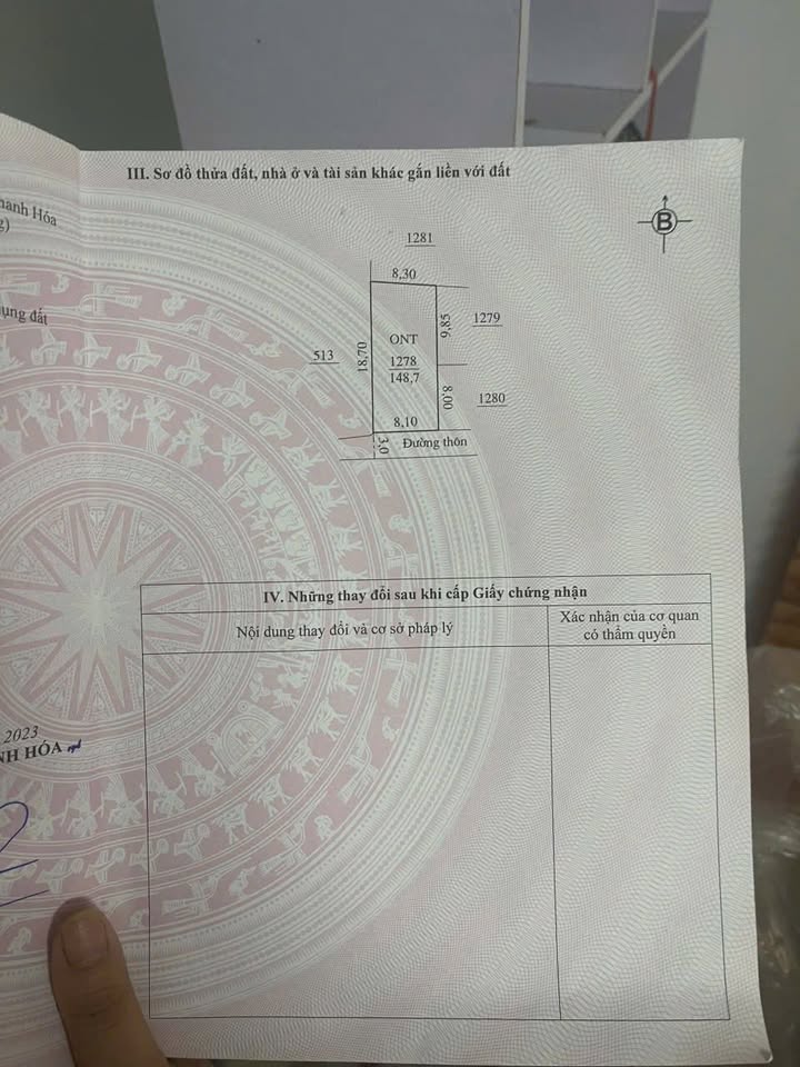 Đất nền Quảng Văn, Quảng Xương 148.7m² - Sổ đỏ chính chủ