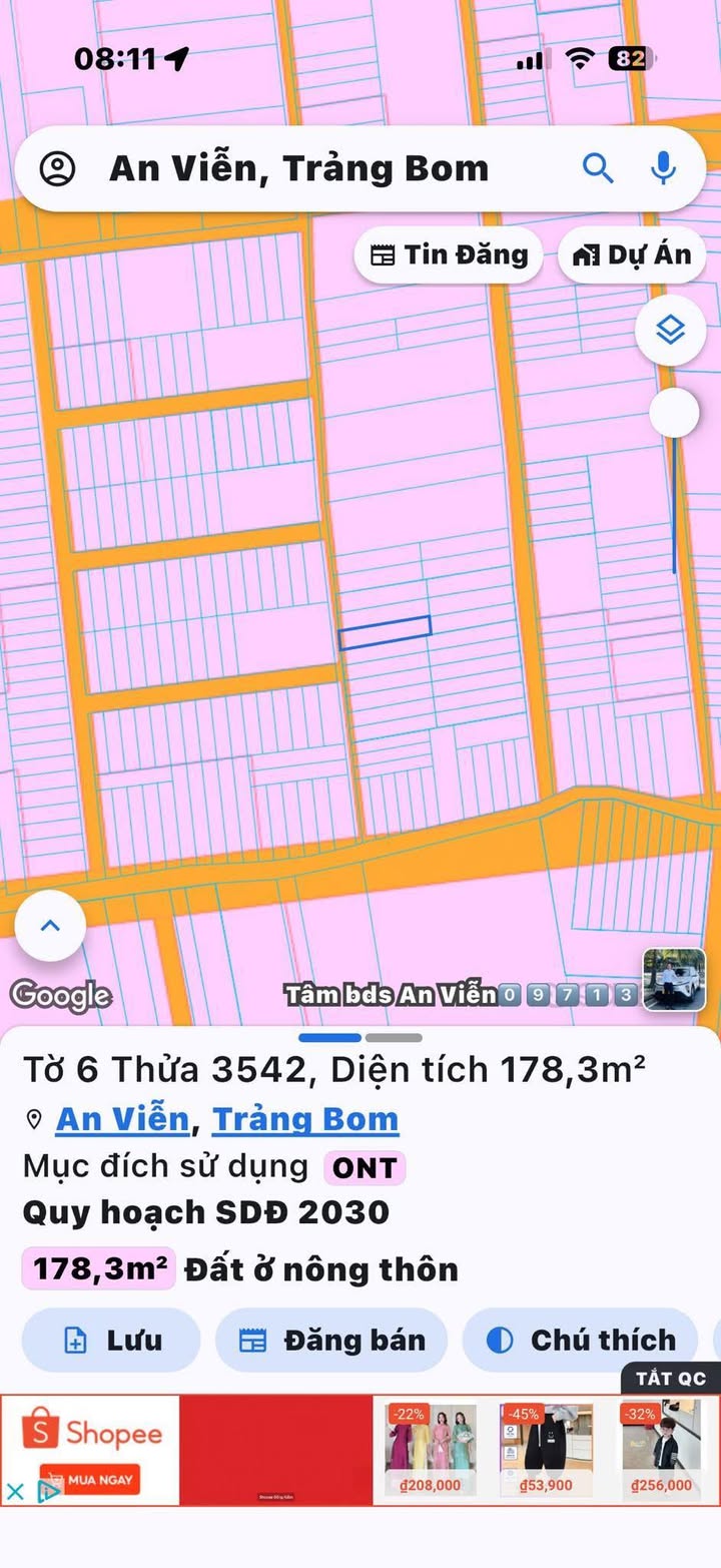 Bán đất Phùng Hưng, Thủ Đức 178.3m² - Thổ cư 100%, Sổ hồng sẵn