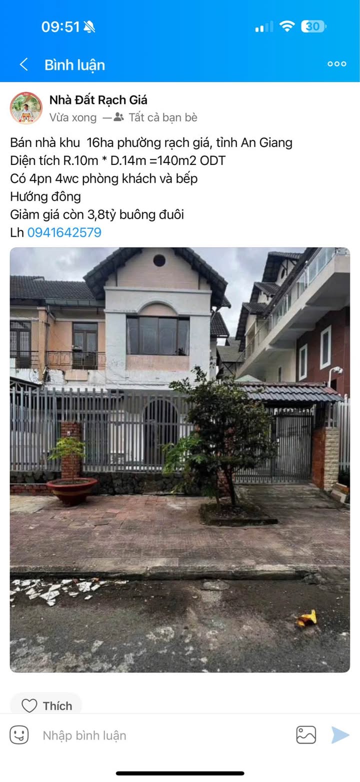 Nhà riêng Vĩnh Lạc Rạch Giá 140m² 3.8 tỷ - Sẵn sàng ở ngay