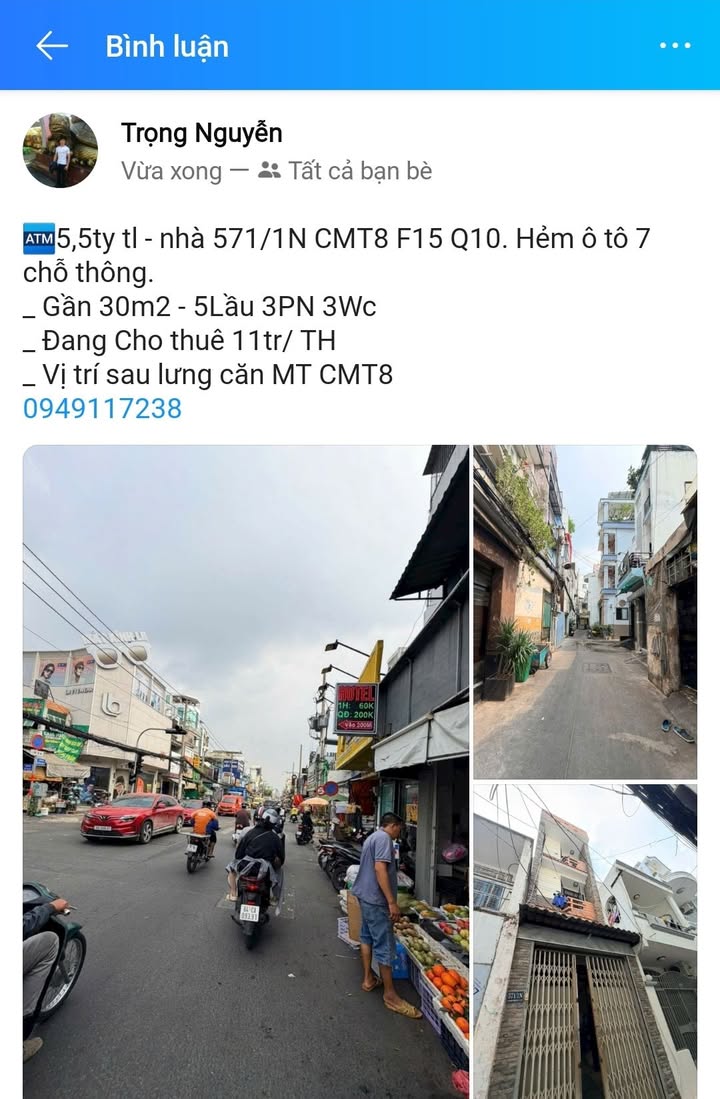 Nhà phố CMT8 Q10 30m² giá 5.5 tỷ - Đầu tư sinh lời ngay!