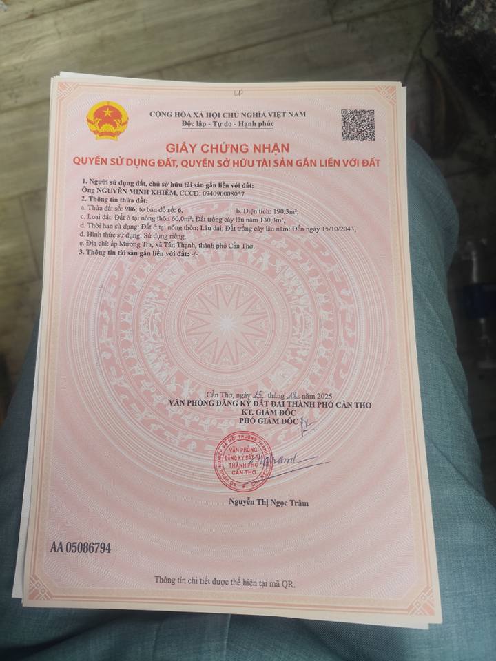 Bán Đất Nền 124m² Tân Thạnh, Cần Thơ - Sổ Hồng Riêng, Giá 368 Triệu