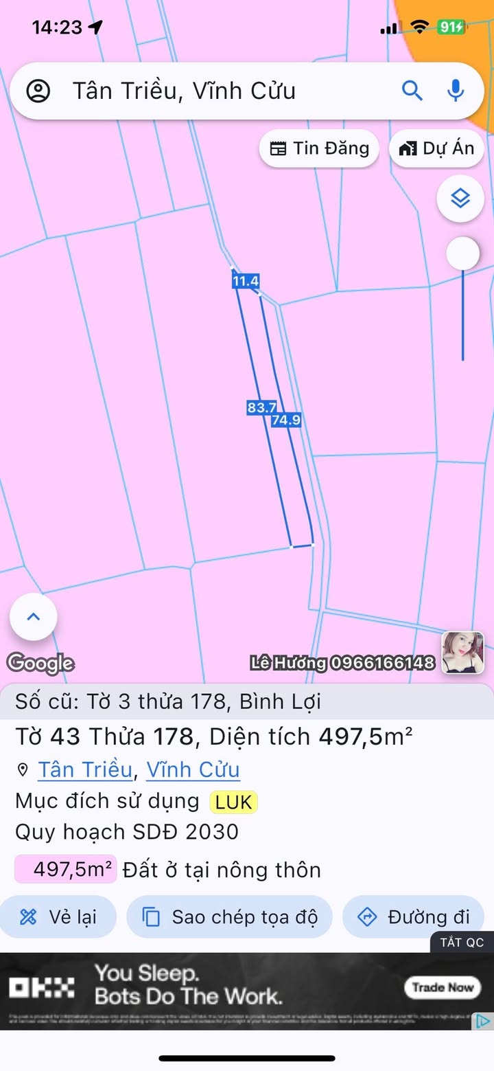 Đất nền Tân Bình Vĩnh Cửu 3200m² giá 2.3 tỷ - Sổ đỏ chính chủ!