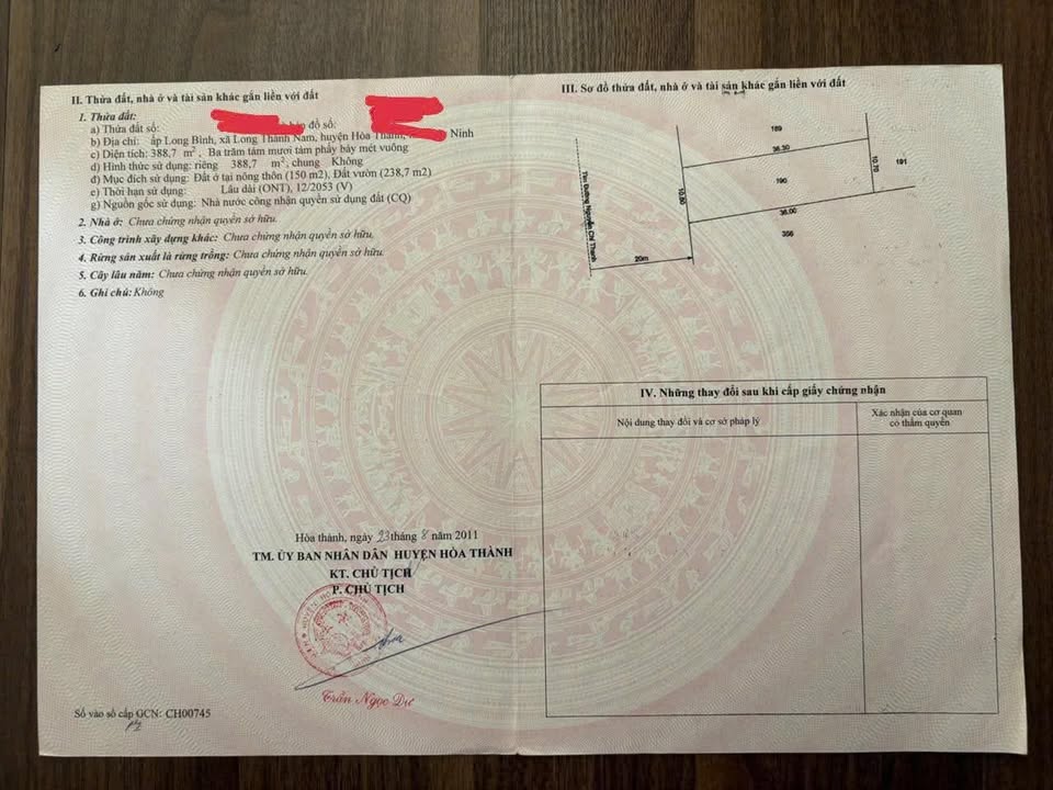 Đất nền Dĩ An 385m² Đường Nguyễn Chí Thanh - Sổ đỏ chính chủ