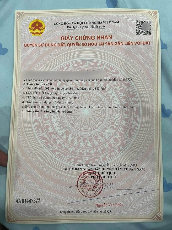 Đất Vườn 3800m² Sổ Đỏ Vuông Vắn - Giá 590 Triệu Tại Hàm Thuận Nam