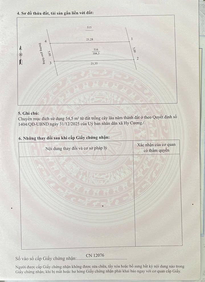 Đất nền Xã Hy Cương, Việt Trì 104m² giá 1.95 tỷ - Sổ đỏ chính chủ