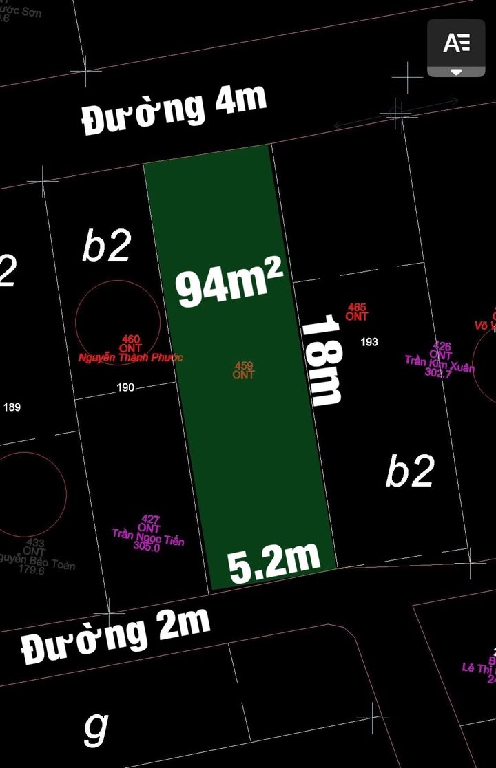 Đất Nền 2 Mặt Tiền Sổ Đỏ - Ngay Cổng Saigon Village, Long Hậu - 94m²