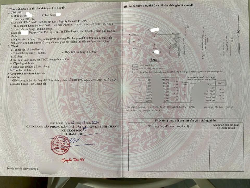 Nhà Mặt Tiền Nguyễn Cửu Phú Bình Chánh 215m² - Giá 20.5 Tỷ TL