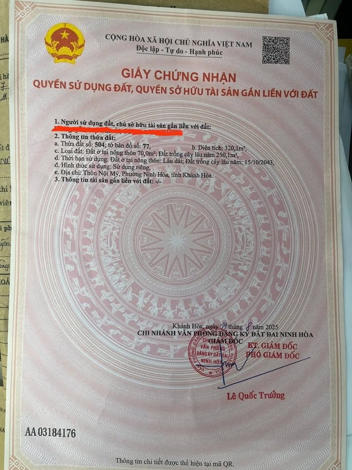 Đất nền Ninh Đa - Ninh Hòa 538m² giá 4 triệu/m² - Sổ đỏ chính chủ