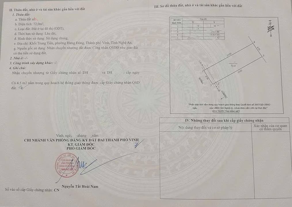 Đất nền Hưng Đông Vinh 72m² 2.3 tỷ - Sổ đỏ chính chủ vị trí đẹp