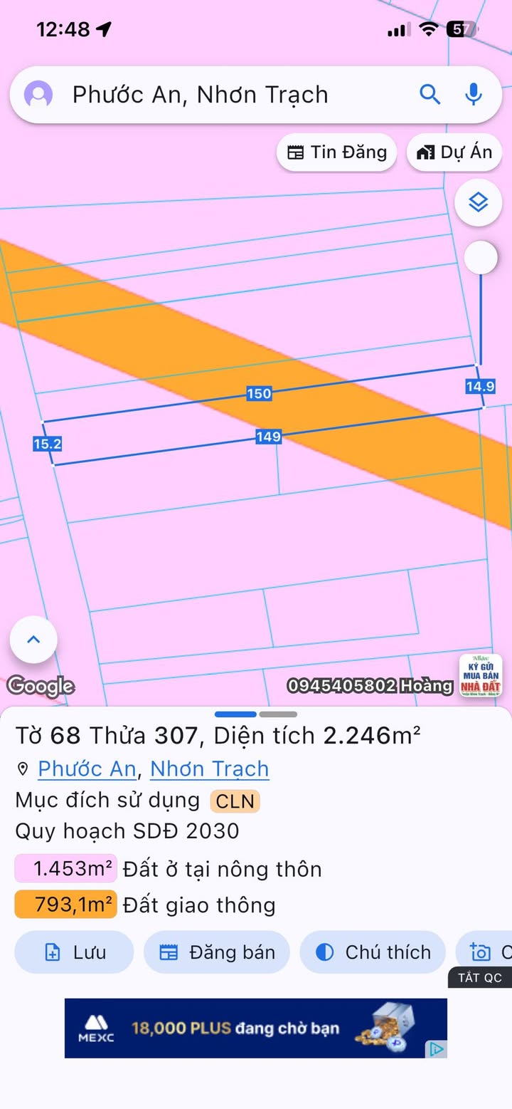 Đất Phước An Nhơn Trạch 2246m² giá 8.9 tỷ - Tiềm năng tăng giá cao