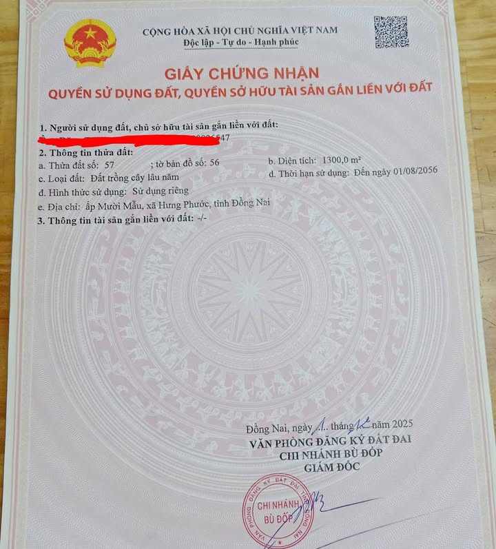 Đất Vườn 1300m² Bình Phước - 17 Cây Sầu Riêng, Sổ Hồng, Giá 420 Triệu