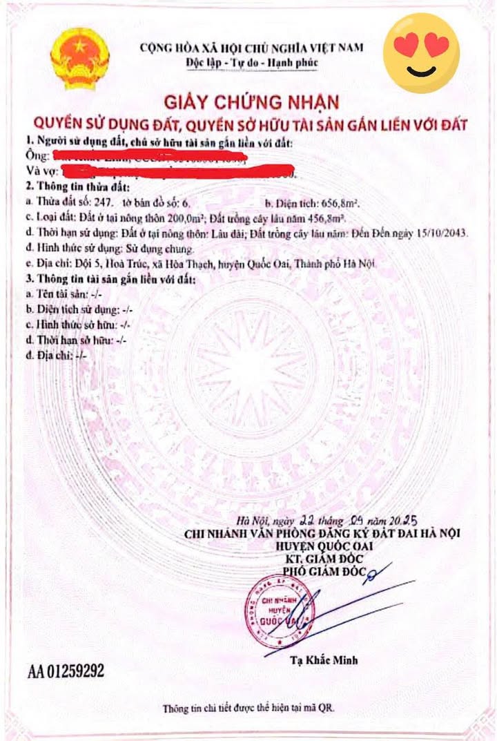 Đất Vàng Quốc Oai - 656m² Sổ Đỏ Vuông Vắn, Giá Chỉ 2x Triệu/m²