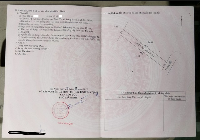 Đất An Tịnh Trảng Bàng 220m² 1.6 tỷ - Đất thổ cư