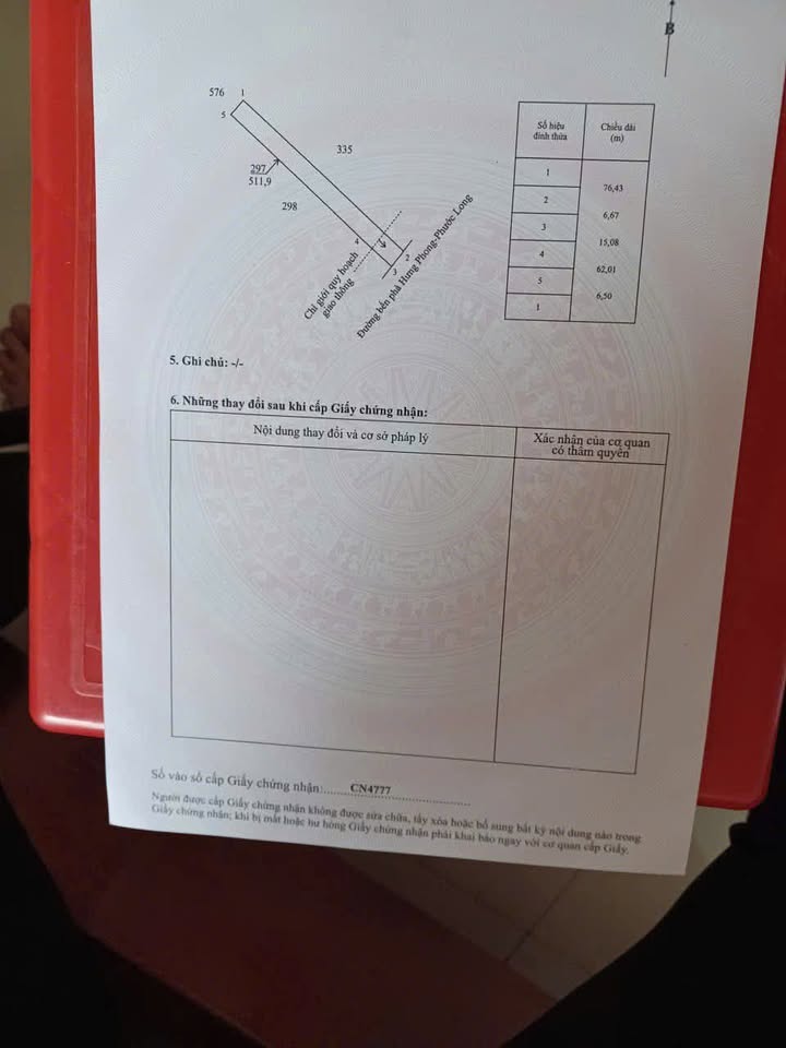 Bán Đất Mặt Tiền Đường Bến Phà Hưng Phong, Giồng Trôm, Bến Tre - 519.1m² Giá 1.26 Tỷ