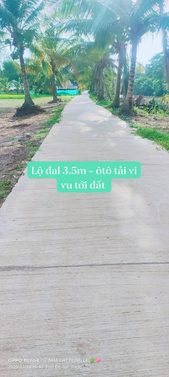Đất nền Trần Đề, Sóc Trăng 350m² - Sổ đỏ chính chủ, giá tốt