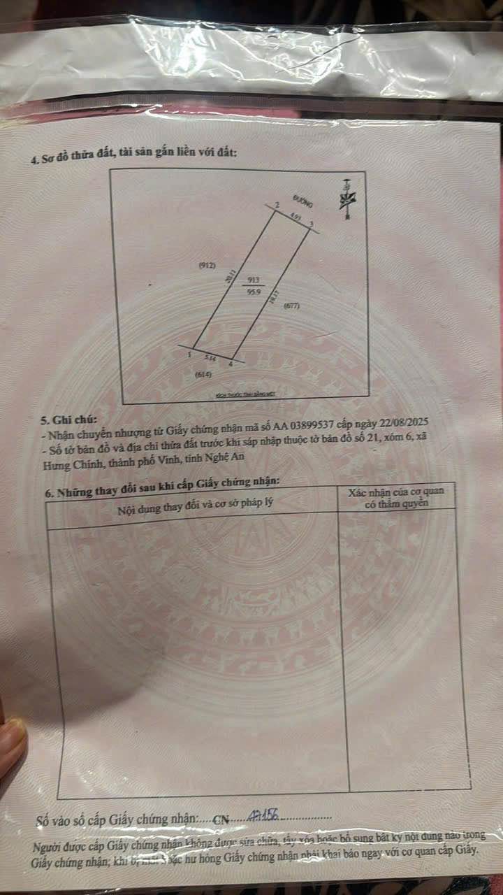 Đất nền Xã Hưng Chính, TP Vinh 95.9m² - Sổ đỏ chính chủ!