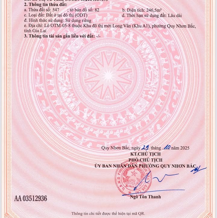 Bán đất mặt tiền đường Long Vân Quy Nhơn 246m² giá 8 tỷ - Vị trí đắc địa