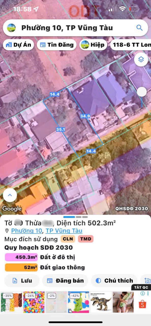 Đất biệt thự Nguyễn Hữu Cảnh Vũng Tàu 500m2 16.8 tỷ - Sổ đỏ