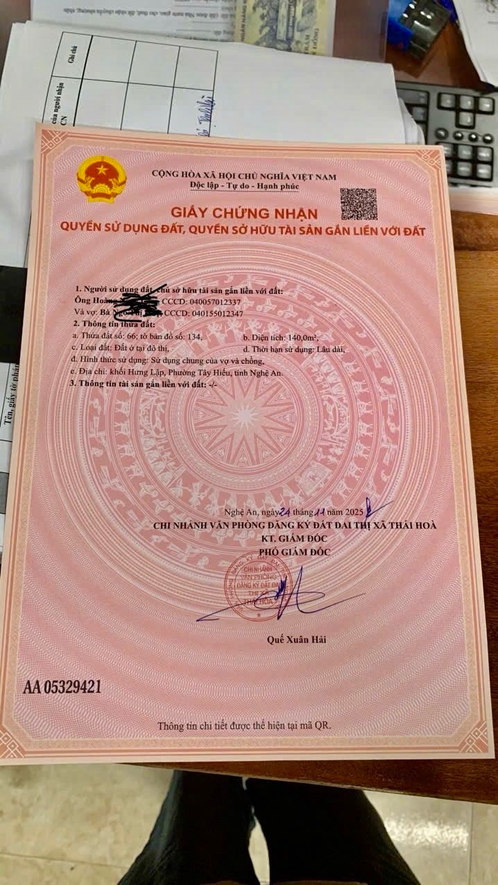 Bán đất Nghĩa Tiến, Thái Hòa, Nghệ An - 140m² vị trí kinh doanh đắc địa