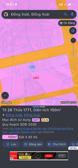 Đất nền Trần Hưng Đạo, Đồng Xoài 150m² giá 1.2 tỷ - Đất thổ cư 100%