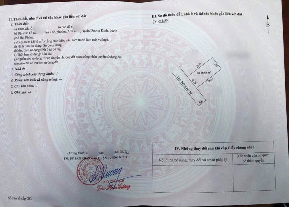 Đất nền Anh Dũng 3, Dương Kinh 185m² - Sổ đỏ chính chủ!